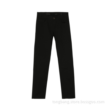 Man's Black Cotton Pandex Twill Cargo Pants